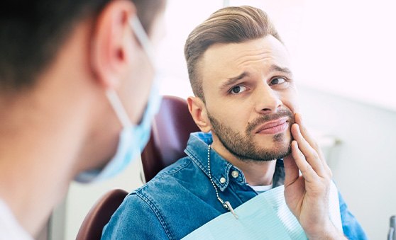 A man with a toothache