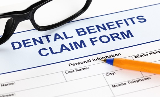A dental insurance claim form