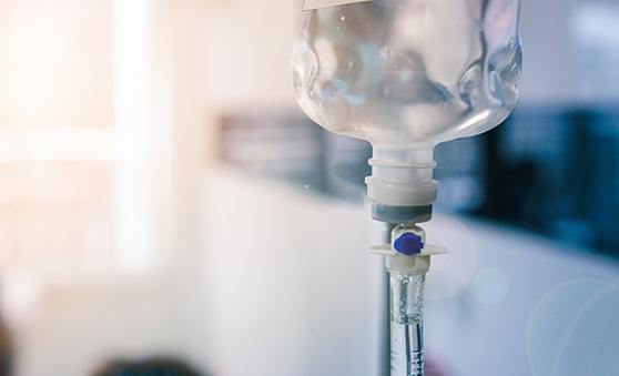 Closeup of IV sedation in Fort Worth dentist’s office