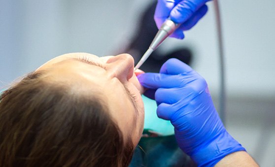 Woman receiving dental sedation in Fort Worth
