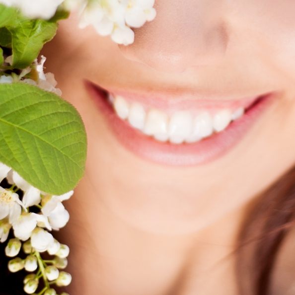 Closeup of flawless smile after teeth adjustments