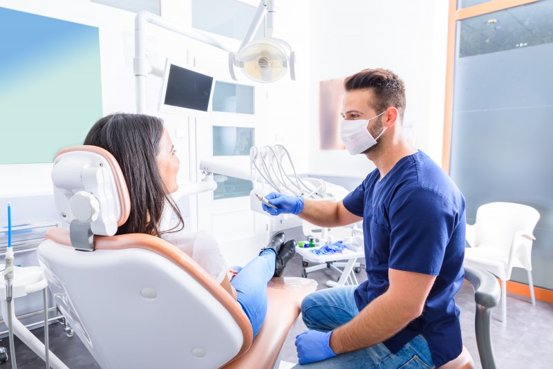 Patient at dental implant consultation